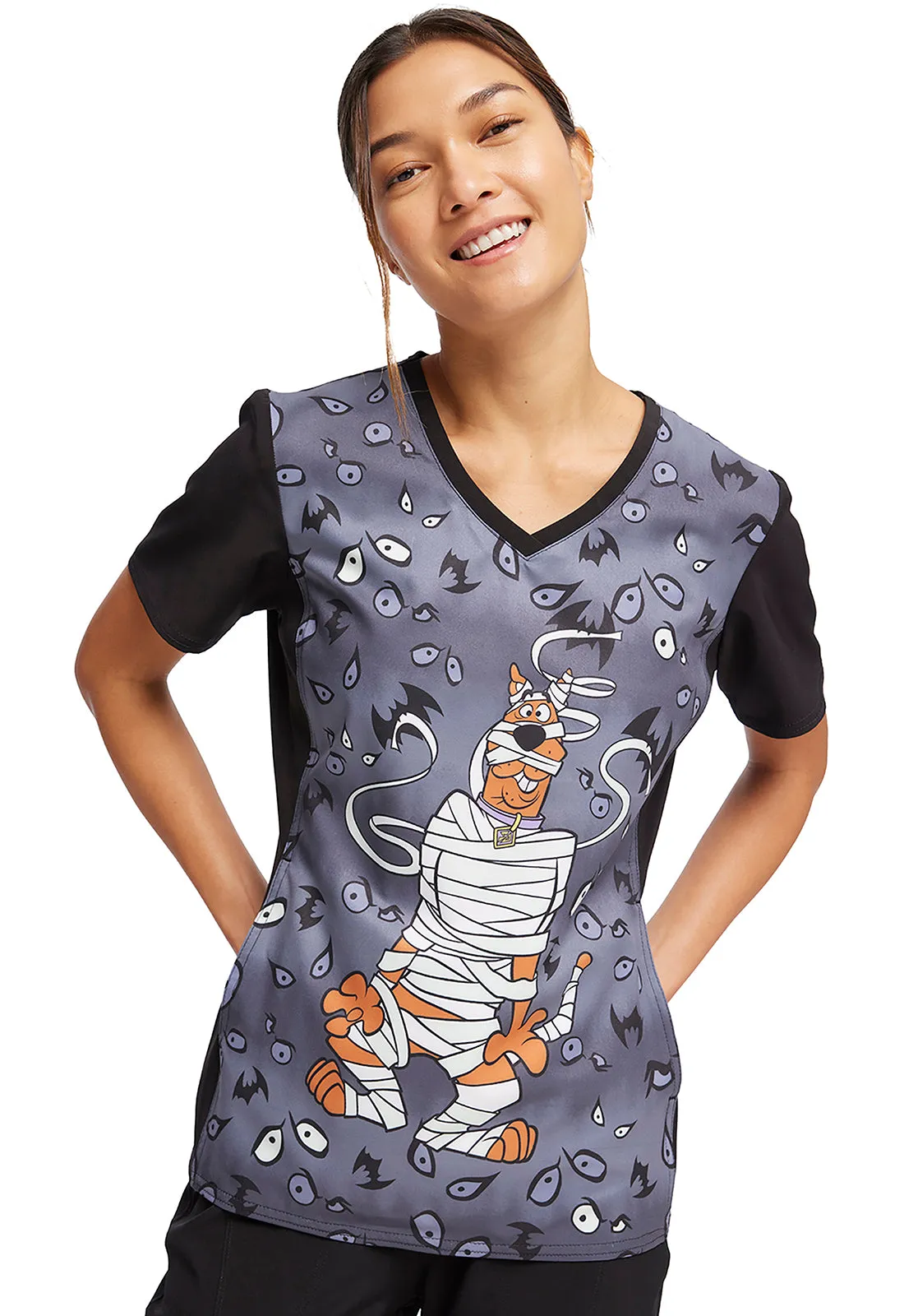 SCOOBY DOO VNECK PRINT TOP IN UNDER WRAPS