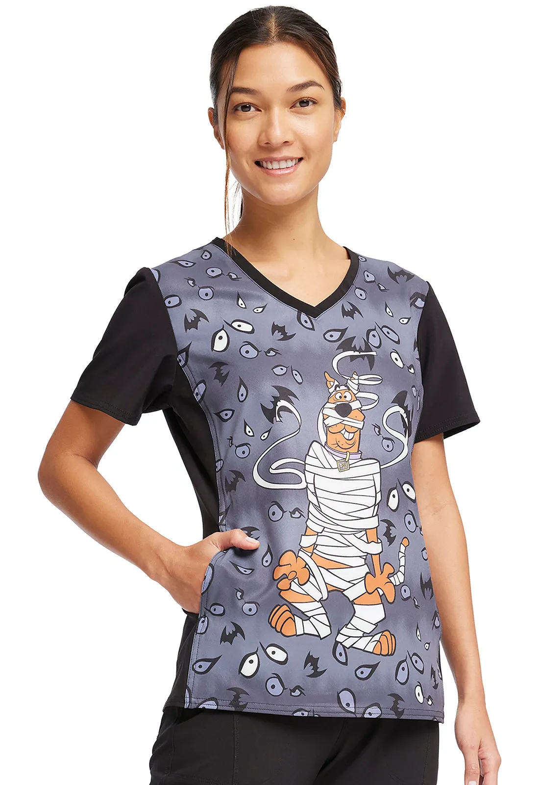 SCOOBY DOO VNECK PRINT TOP IN UNDER WRAPS