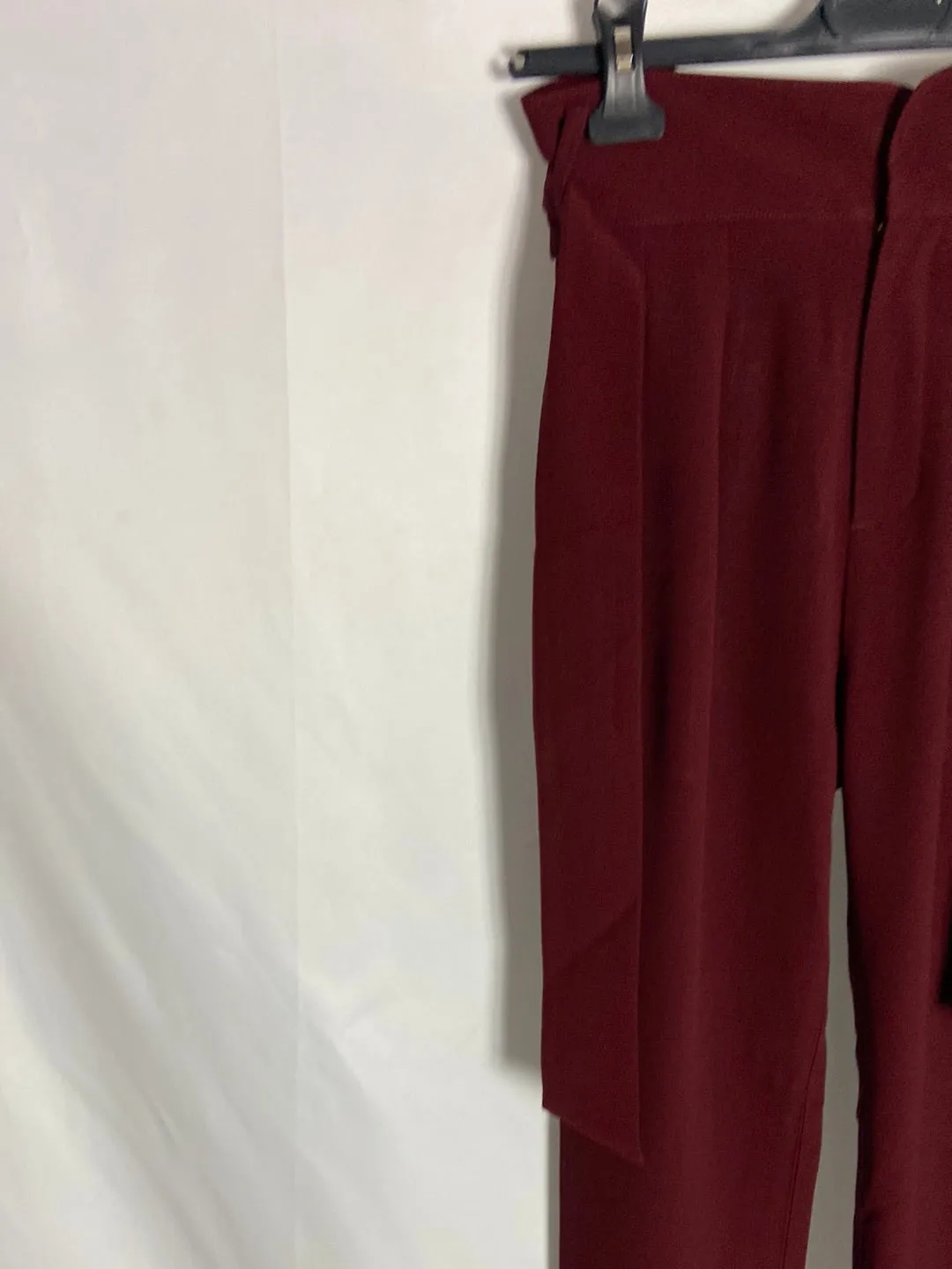 SEZANE. Pantalón burdeos fluido T.34