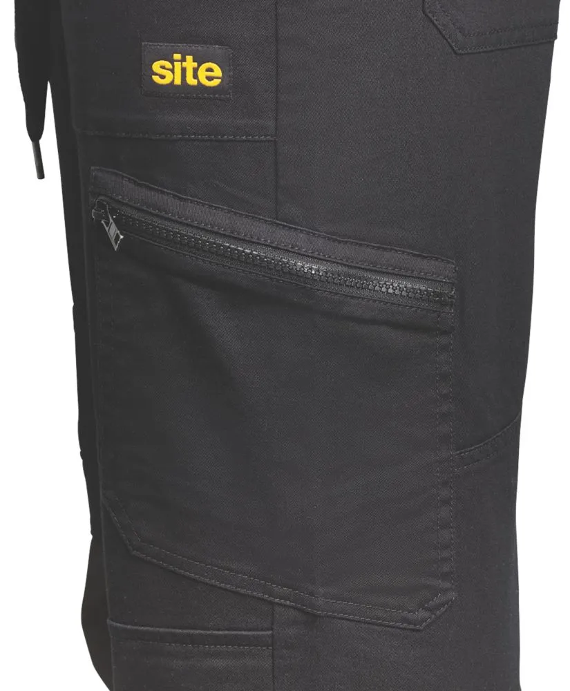 Site Tesem, pantalón de trabajo multibolsillo, negro (cintura 36