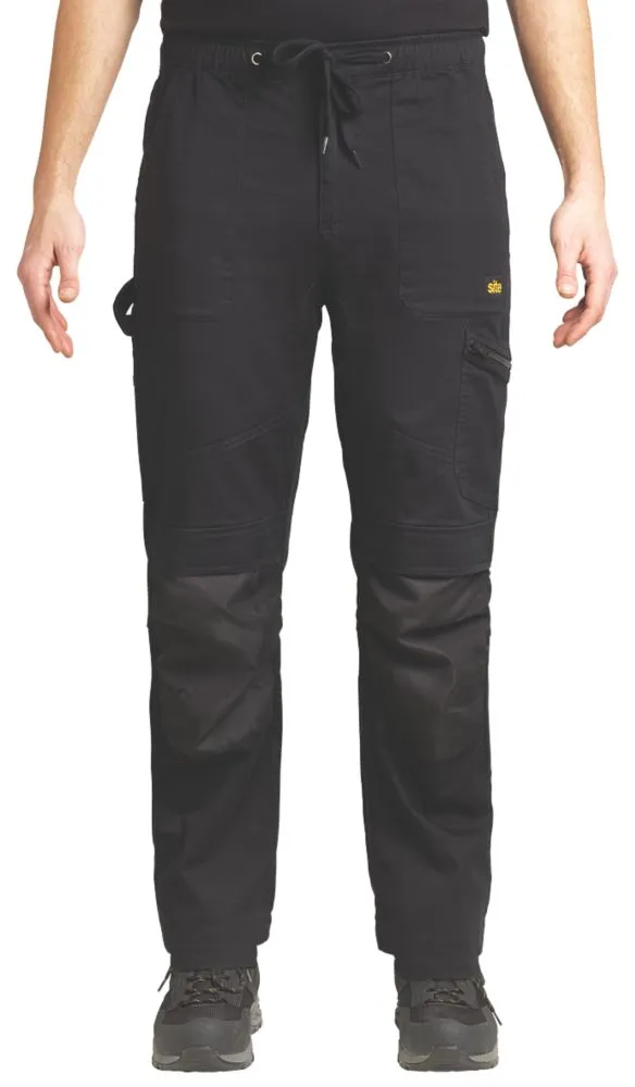 Site Tesem, pantalón de trabajo multibolsillo, negro (cintura 36