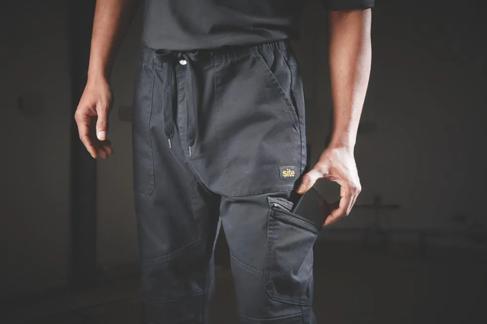 Site Tesem, pantalón de trabajo multibolsillo, negro (cintura 36