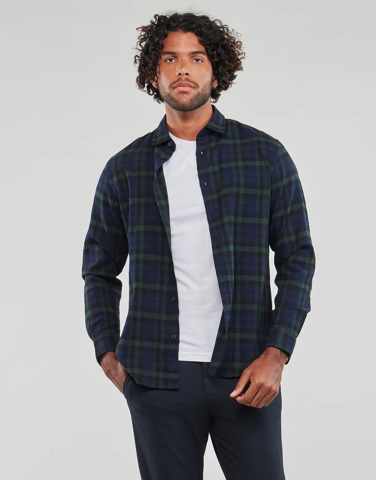 SLHSLIMOWENFLANNEL SHIRT LS NOOS