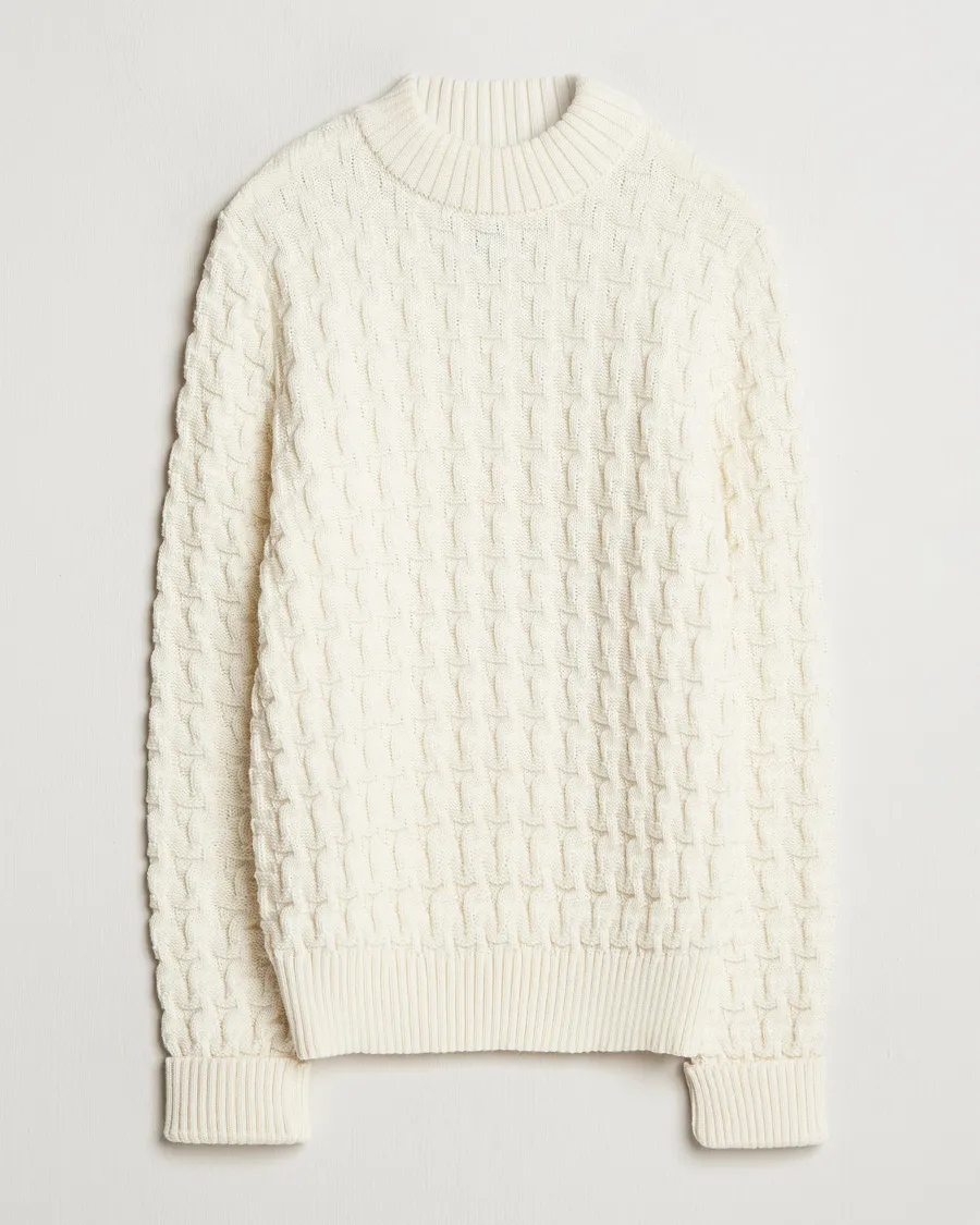 S.N.S. Herning Stark Wool Cable Knit Sweater Natural White