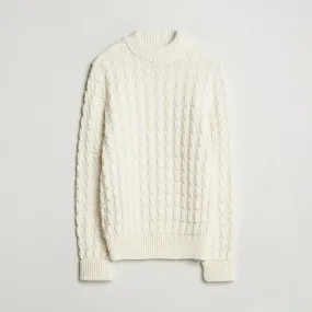 S.N.S. Herning Stark Wool Cable Knit Sweater Natural White