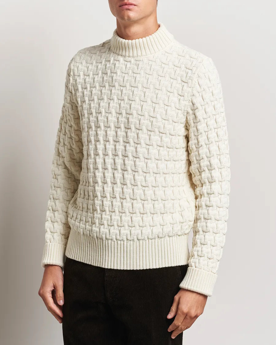 S.N.S. Herning Stark Wool Cable Knit Sweater Natural White