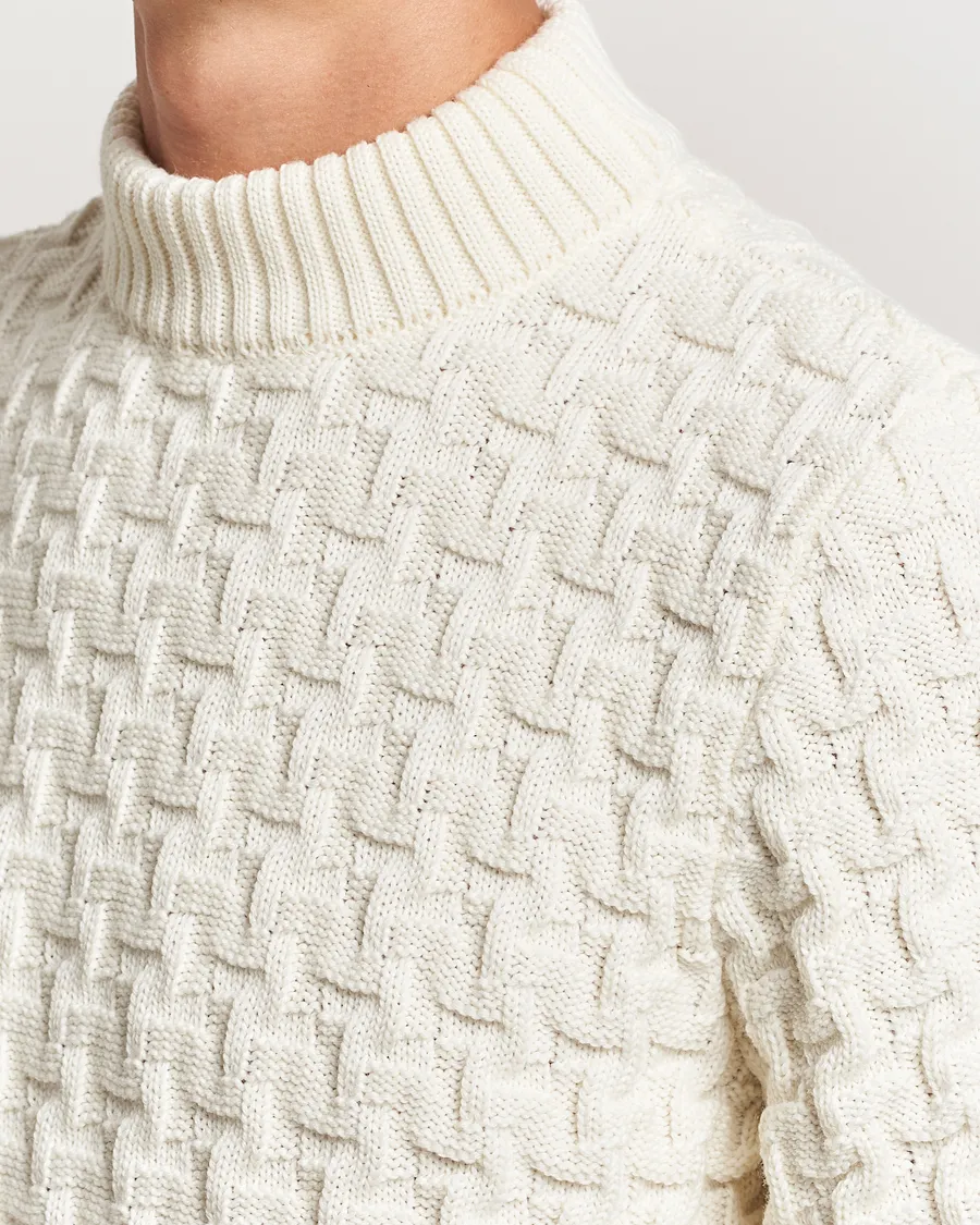 S.N.S. Herning Stark Wool Cable Knit Sweater Natural White