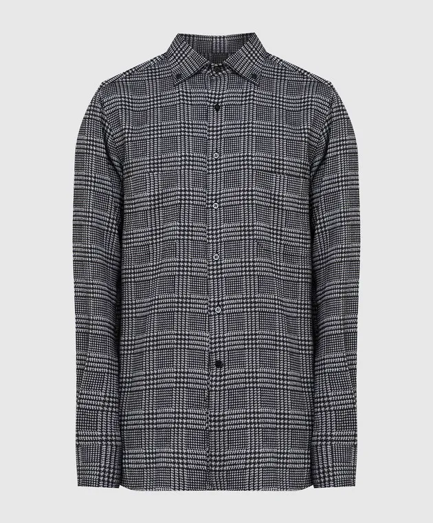 Stefano Ricci Charcoal patterned shirt