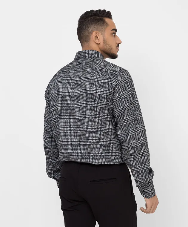 Stefano Ricci Charcoal patterned shirt