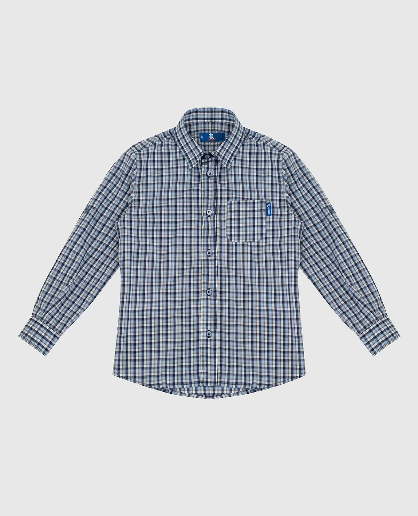 Stefano Ricci Children's blue checked shirt