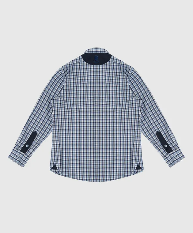 Stefano Ricci Children's blue checked shirt