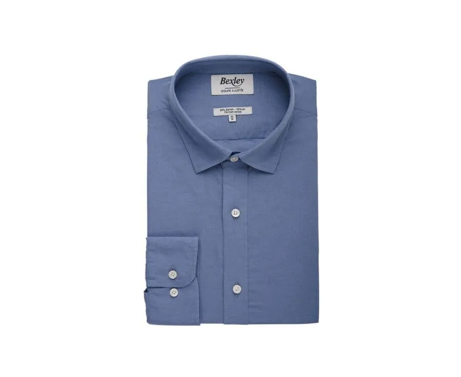 STORM BLUE COTTON LINEN SHIRT  SILBERT