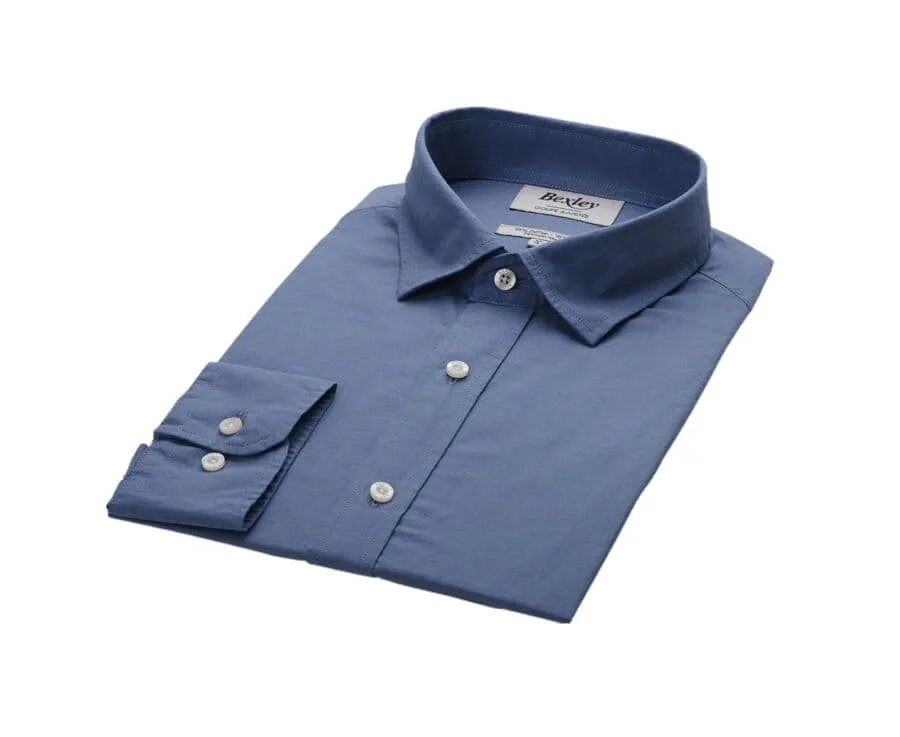 STORM BLUE COTTON LINEN SHIRT  SILBERT