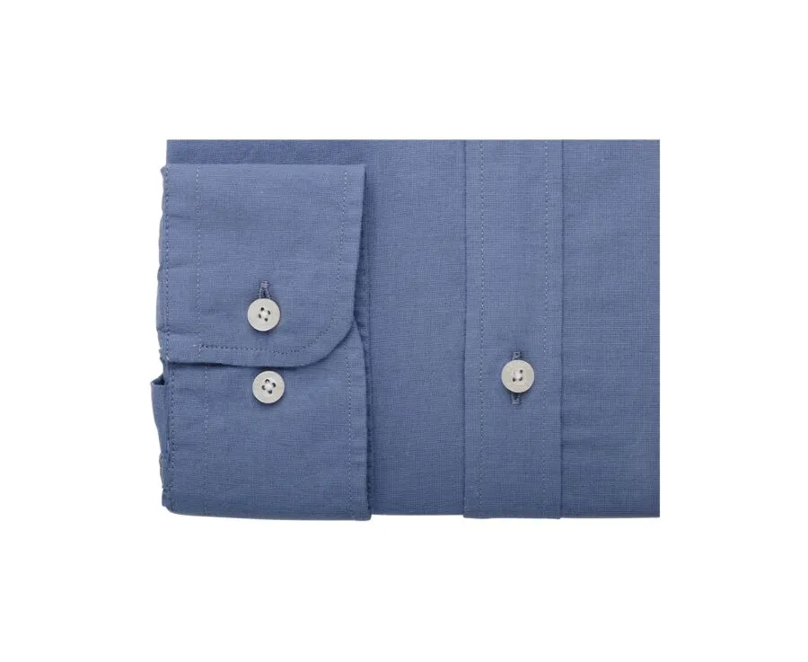 STORM BLUE COTTON LINEN SHIRT  SILBERT