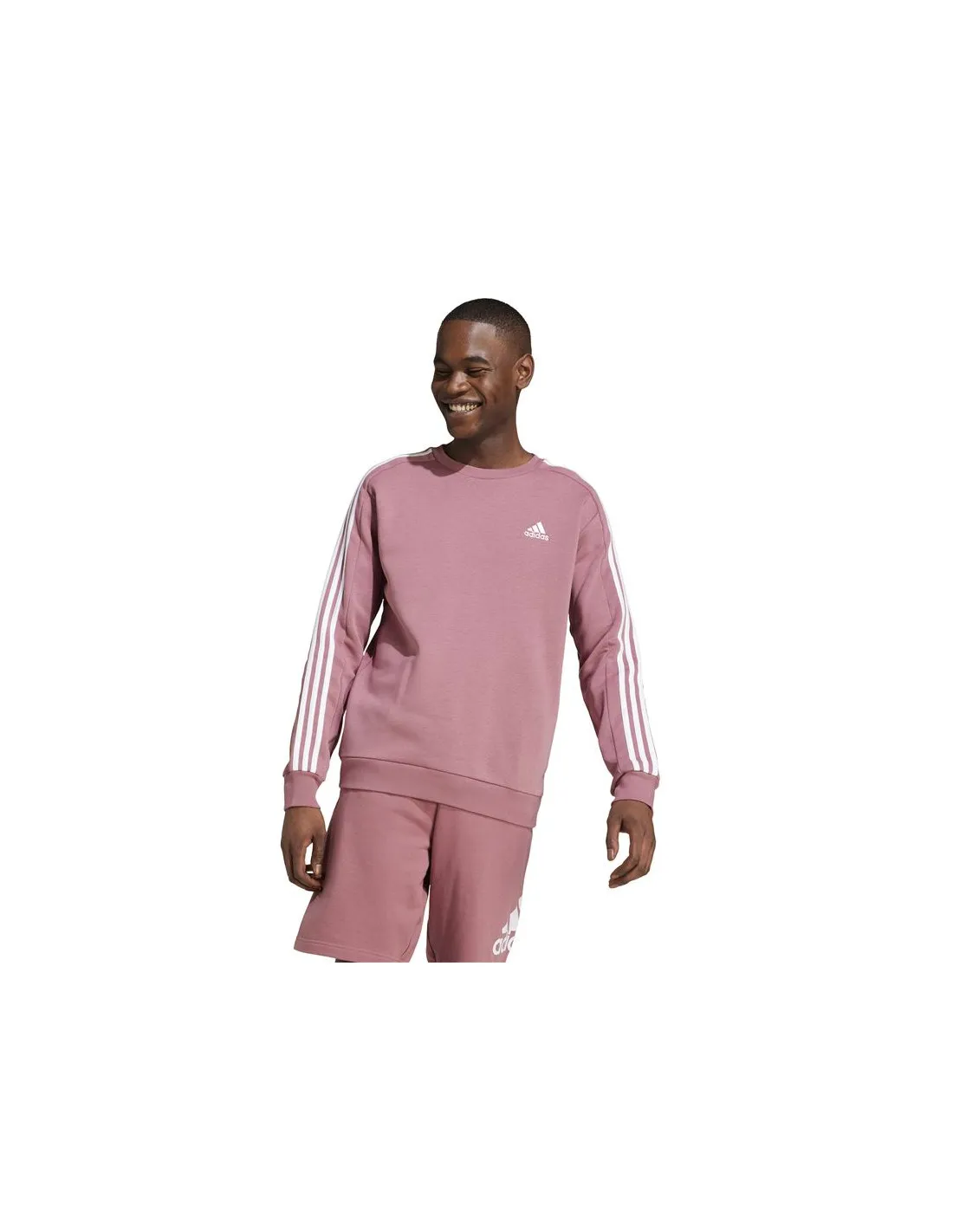 Sudadera adidas Essentials Fleece 3 Bandas Hombre Rosa