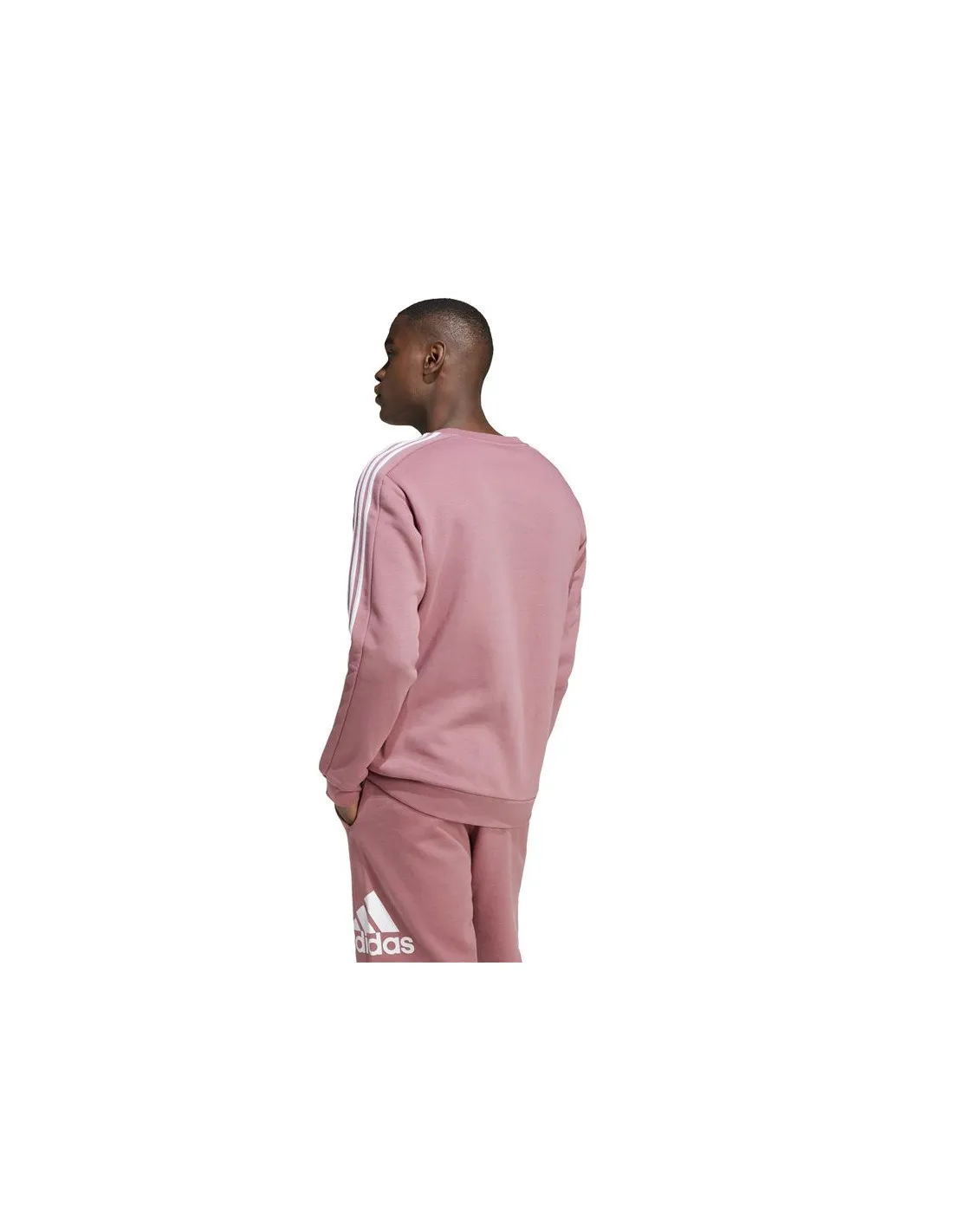 Sudadera adidas Essentials Fleece 3 Bandas Hombre Rosa