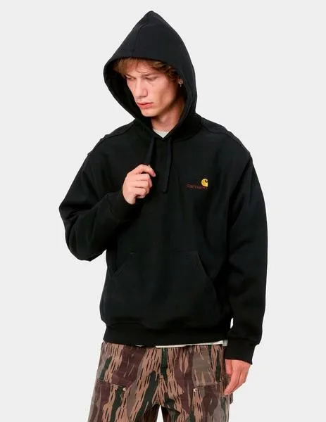 SUDADERA CAPUCHA CARHARTT AMERICAN SCRIPT  BLACK