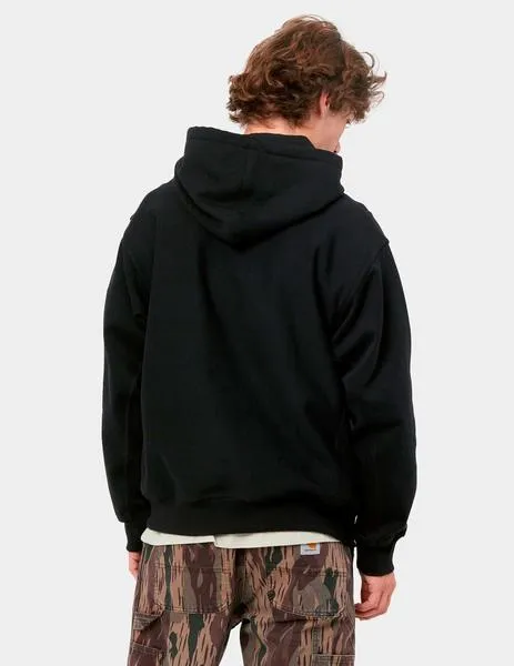 SUDADERA CAPUCHA CARHARTT AMERICAN SCRIPT  BLACK