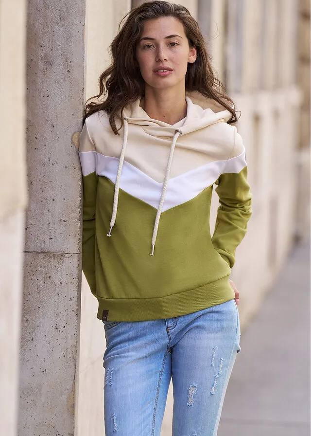 SUDADERA CON CAPUCHA VERDE OLIVADORADO