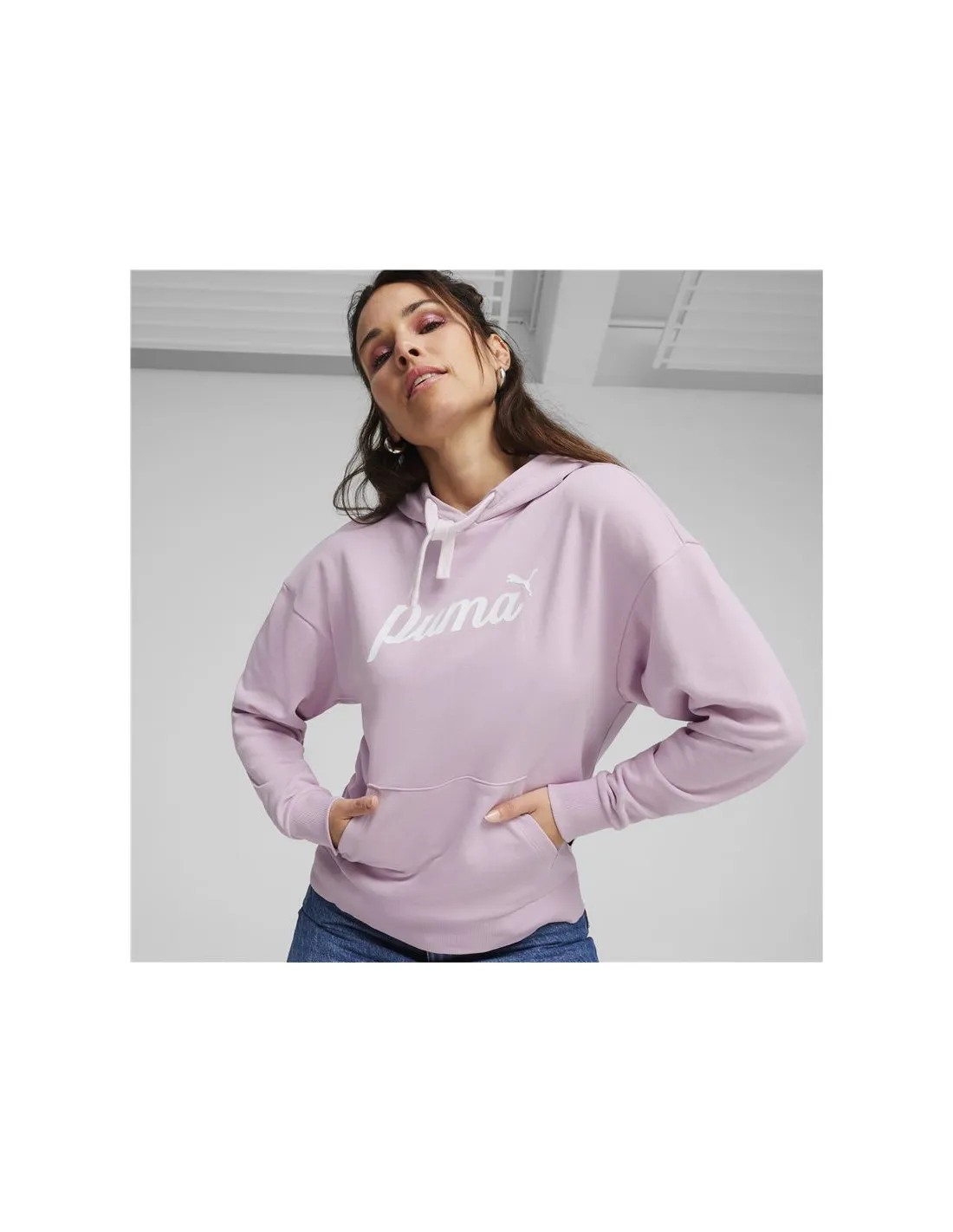 Sudadera Puma Essentials+ Script Mujer Lila