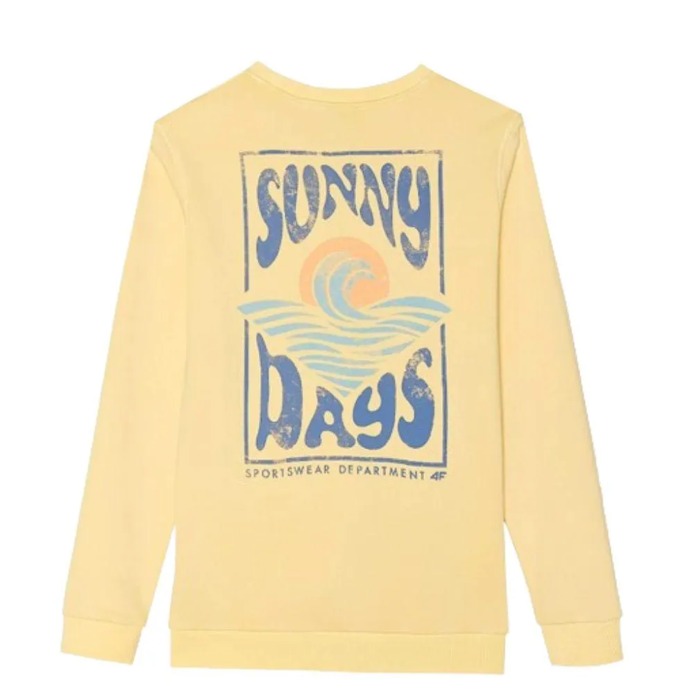 SUDADERA SIN CAPUCHA PARA NIÑO 4F TSWSM0936 - AMARILLO