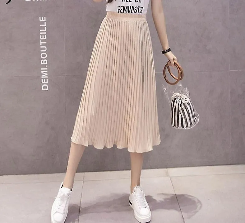 Summer Women High Waist Pleated Skirts