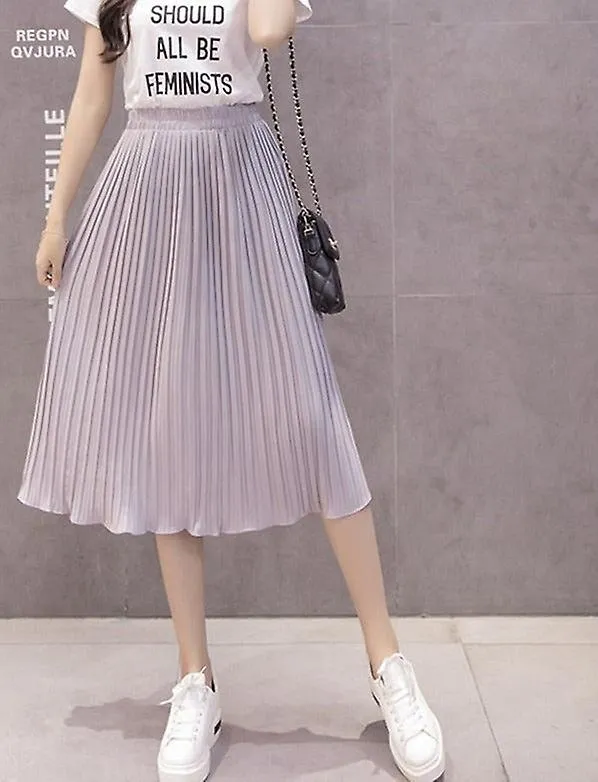 Summer Women High Waist Pleated Skirts