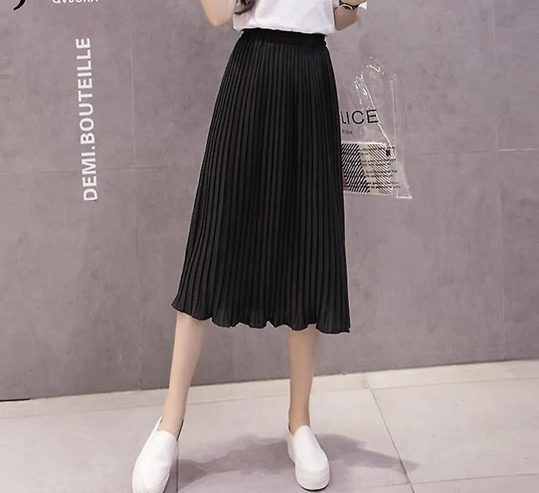 Summer Women High Waist Pleated Skirts