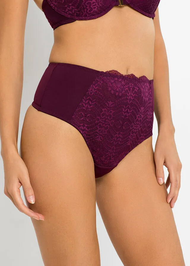 Tanga de talle alto morado intenso