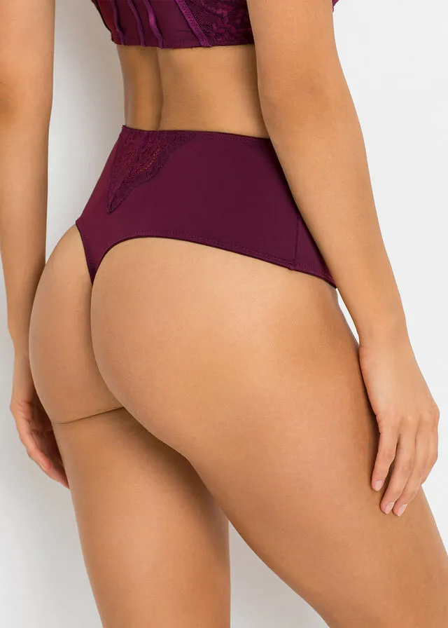 Tanga de talle alto morado intenso