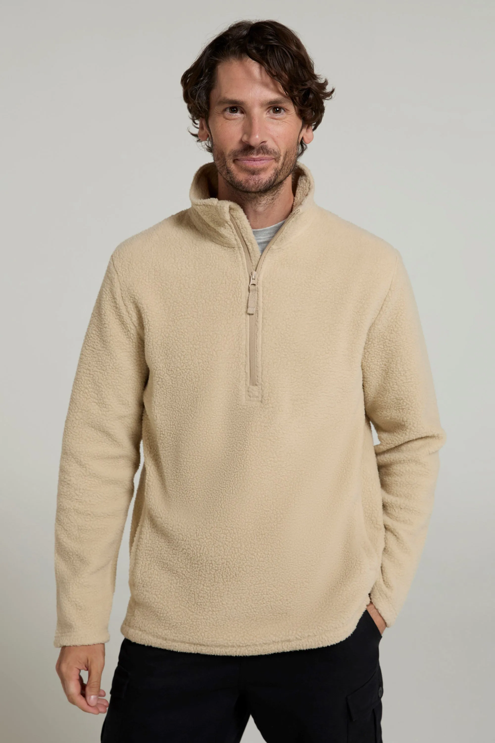 Ted forro polar de borrego con media cremallera para hombre