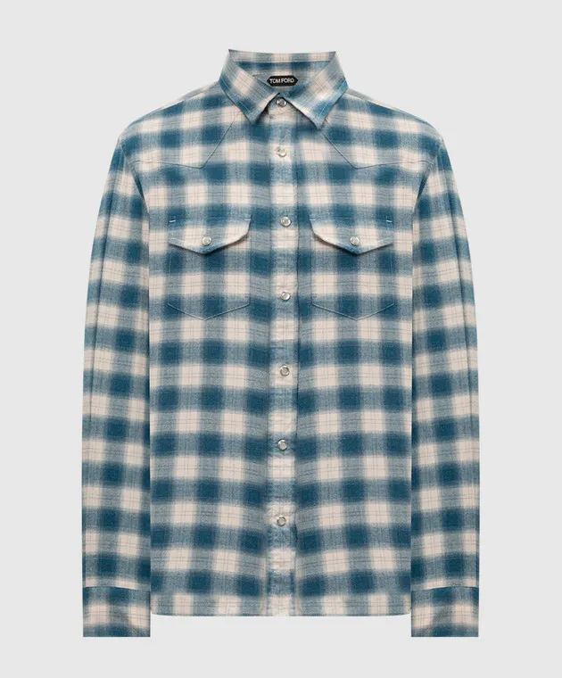 Tom Ford Blue checked shirt