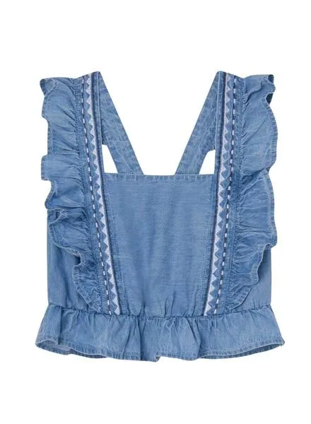 Top Pepe Jeans Denim Quela Azul Para Niña