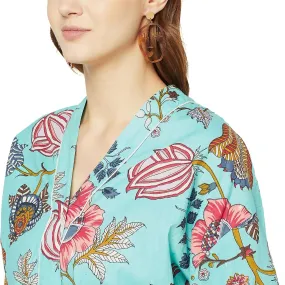 Tropical tranquility'  cotton kimono robe for women