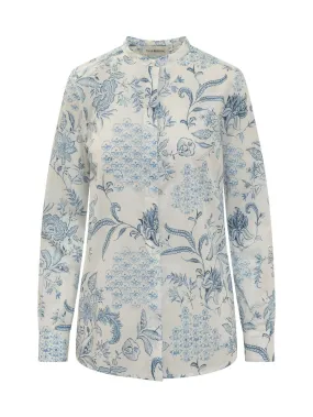 TRUE ROYAL Cotton Shirt with Floral Pattern