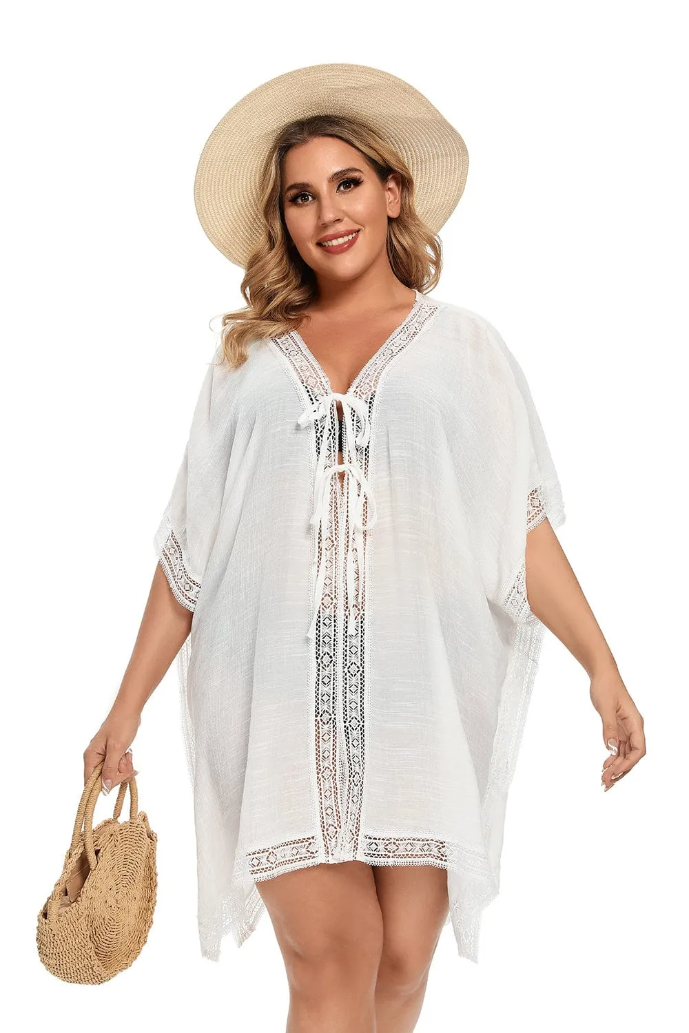 Vestido blanco de playa plus size