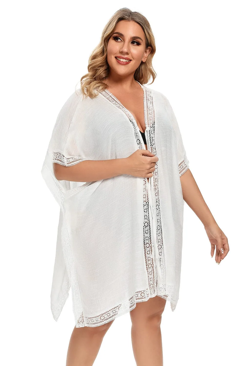 Vestido blanco de playa plus size