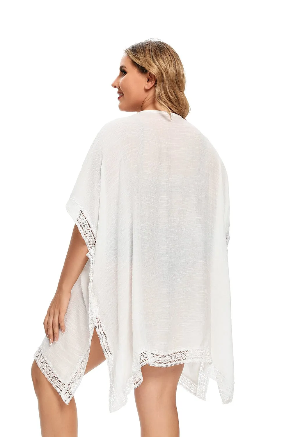 Vestido blanco de playa plus size