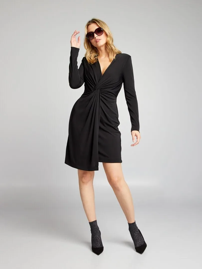 Vestido drapeado - negro