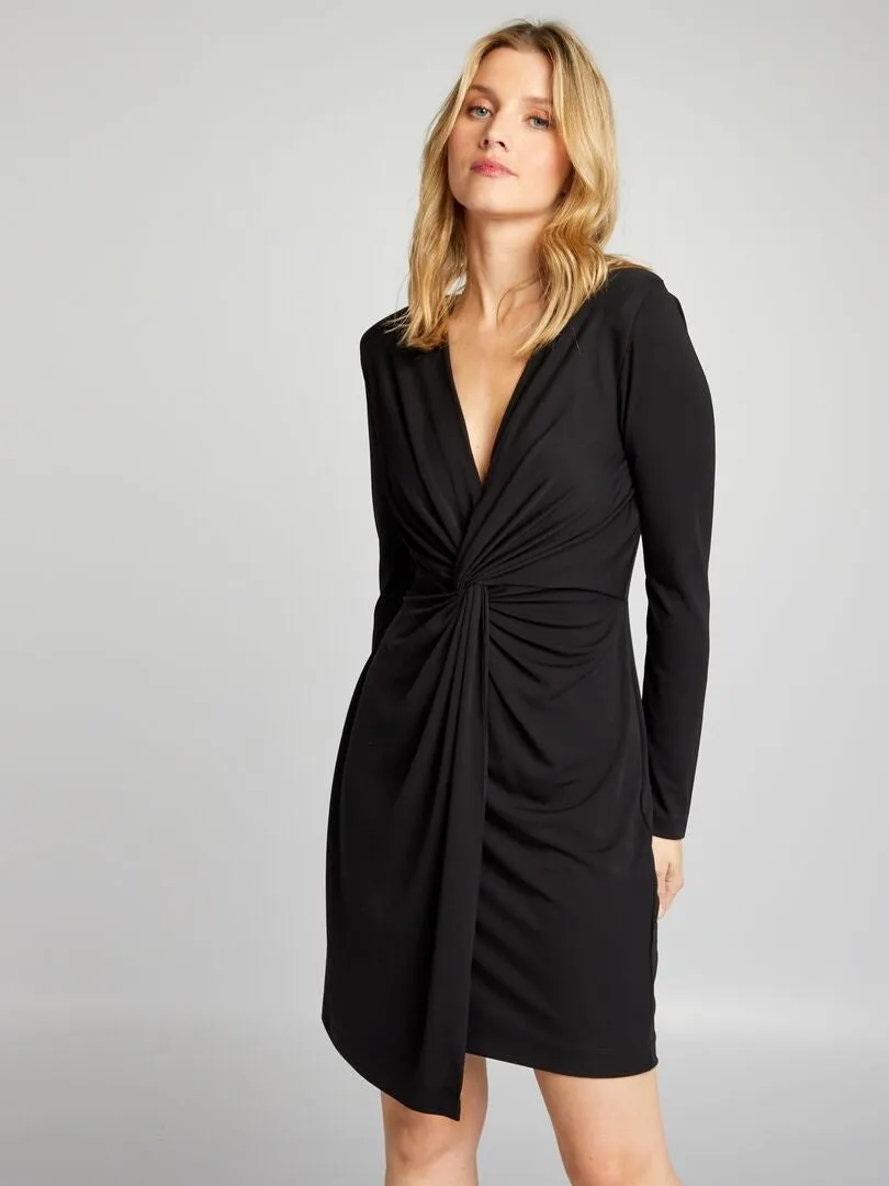 Vestido drapeado - negro