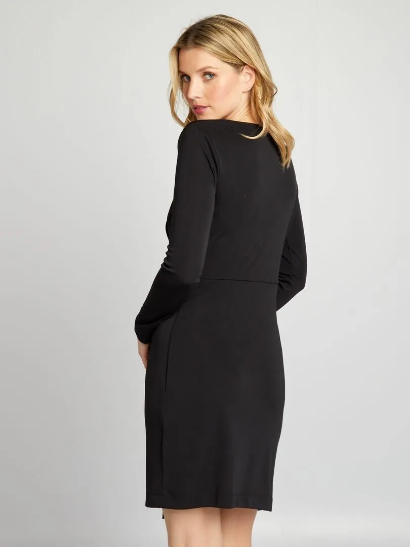 Vestido drapeado - negro