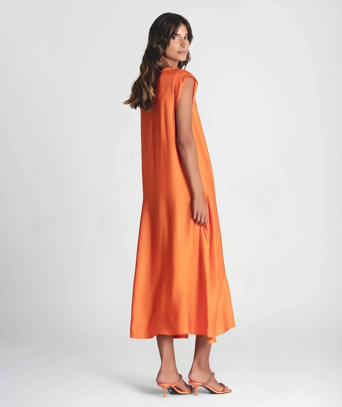 Vestido viscosa Naranja