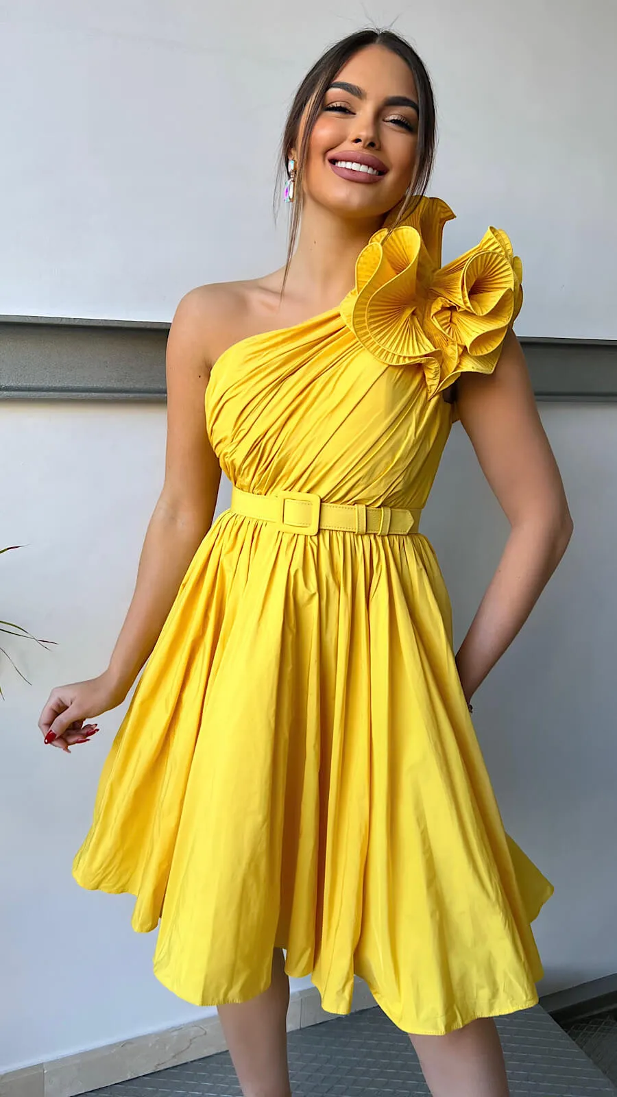 Vestido Yellow Seda Vanya Luxury