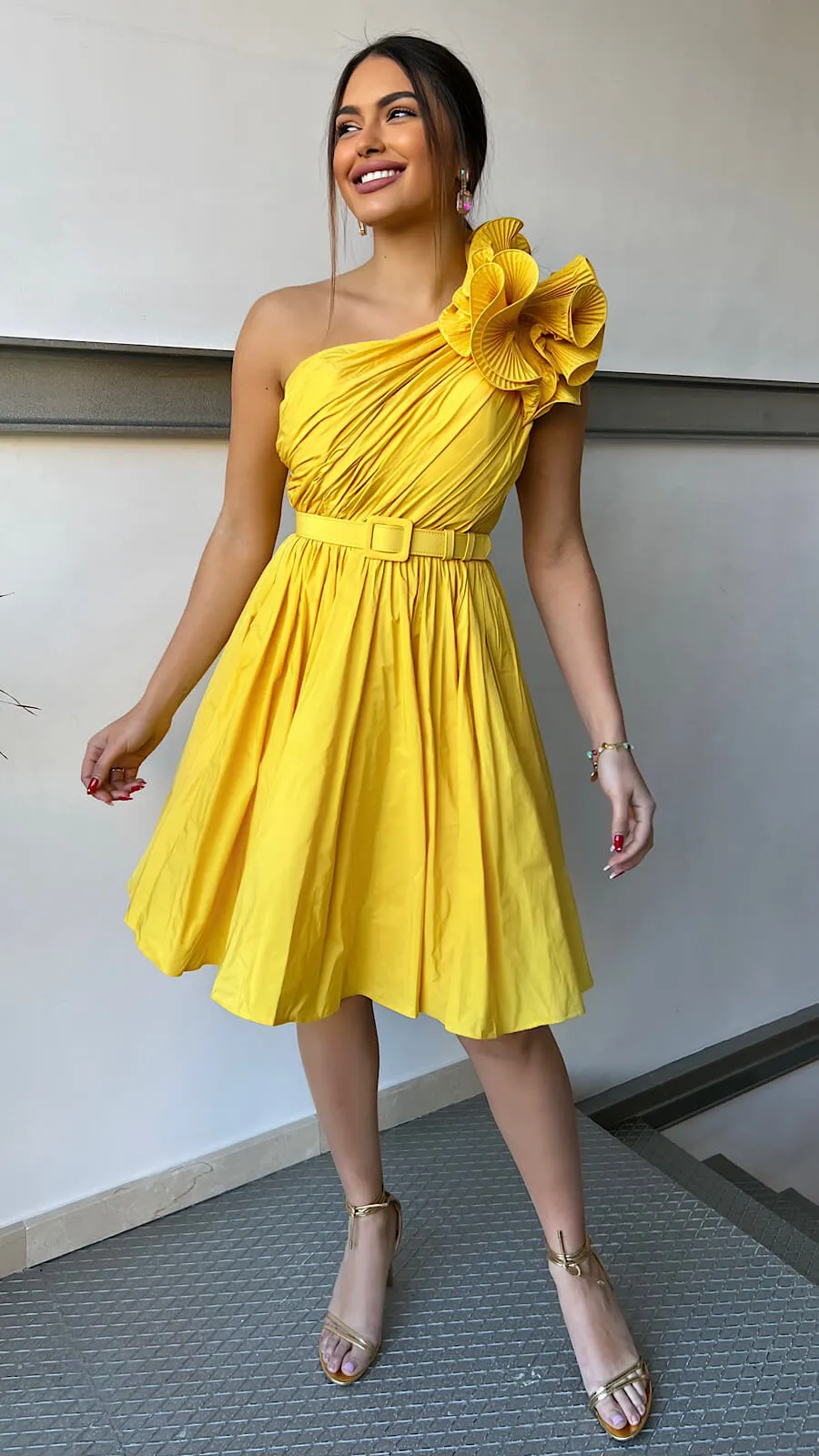 Vestido Yellow Seda Vanya Luxury