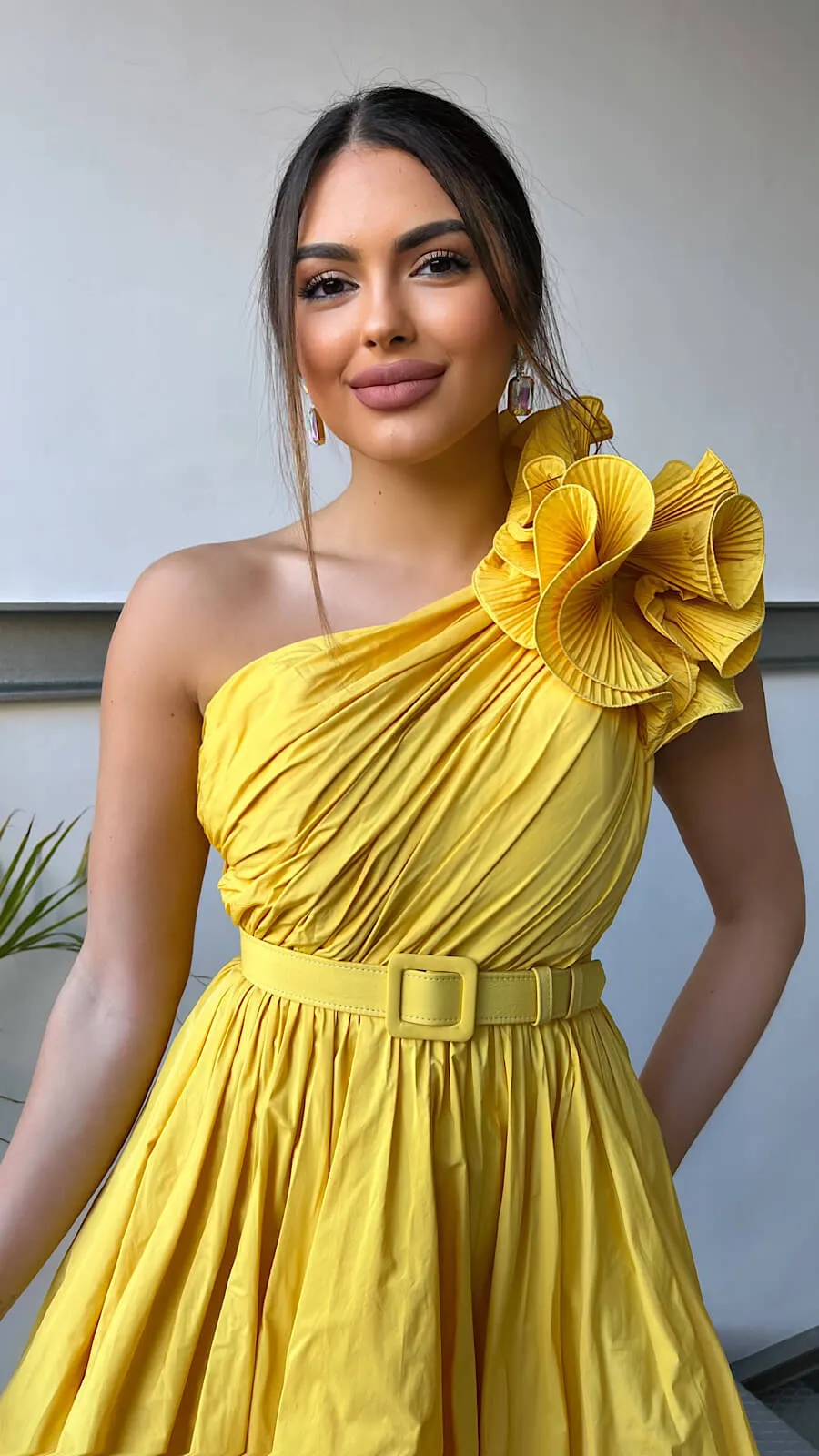 Vestido Yellow Seda Vanya Luxury