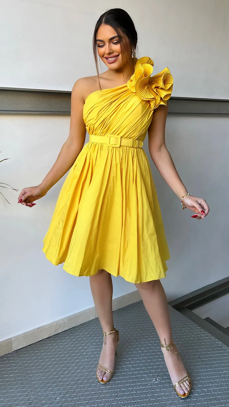 Vestido Yellow Seda Vanya Luxury