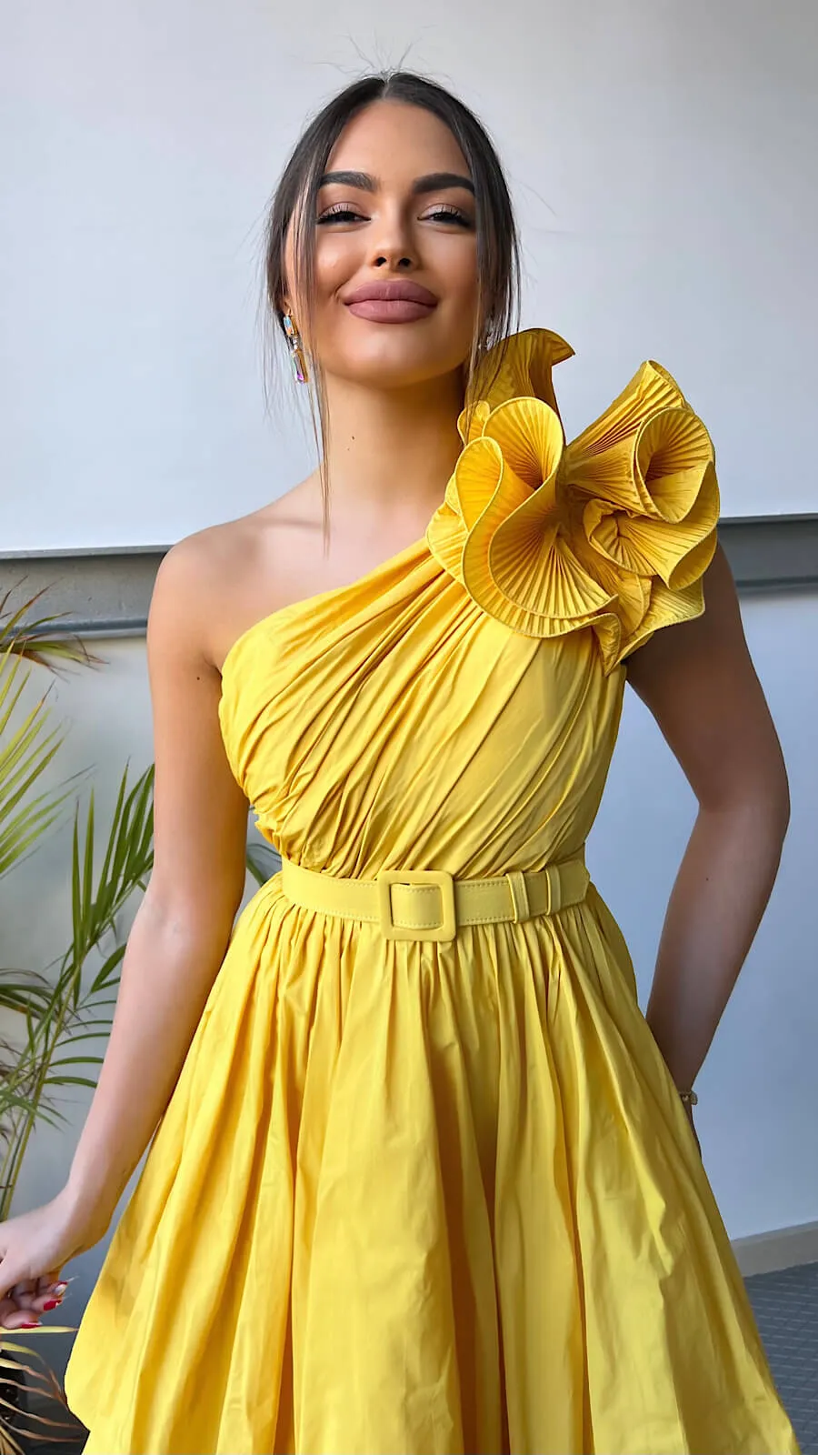 Vestido Yellow Seda Vanya Luxury