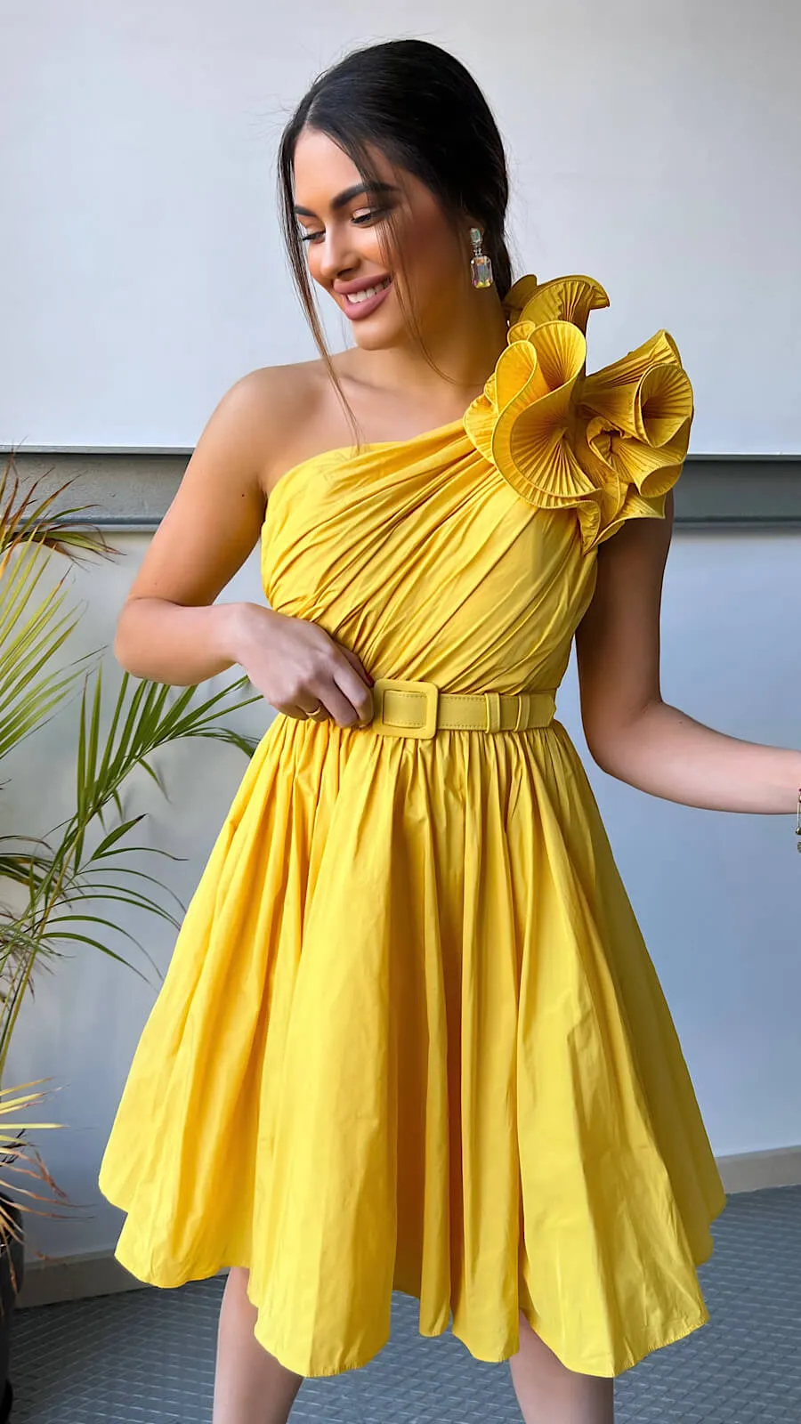 Vestido Yellow Seda Vanya Luxury