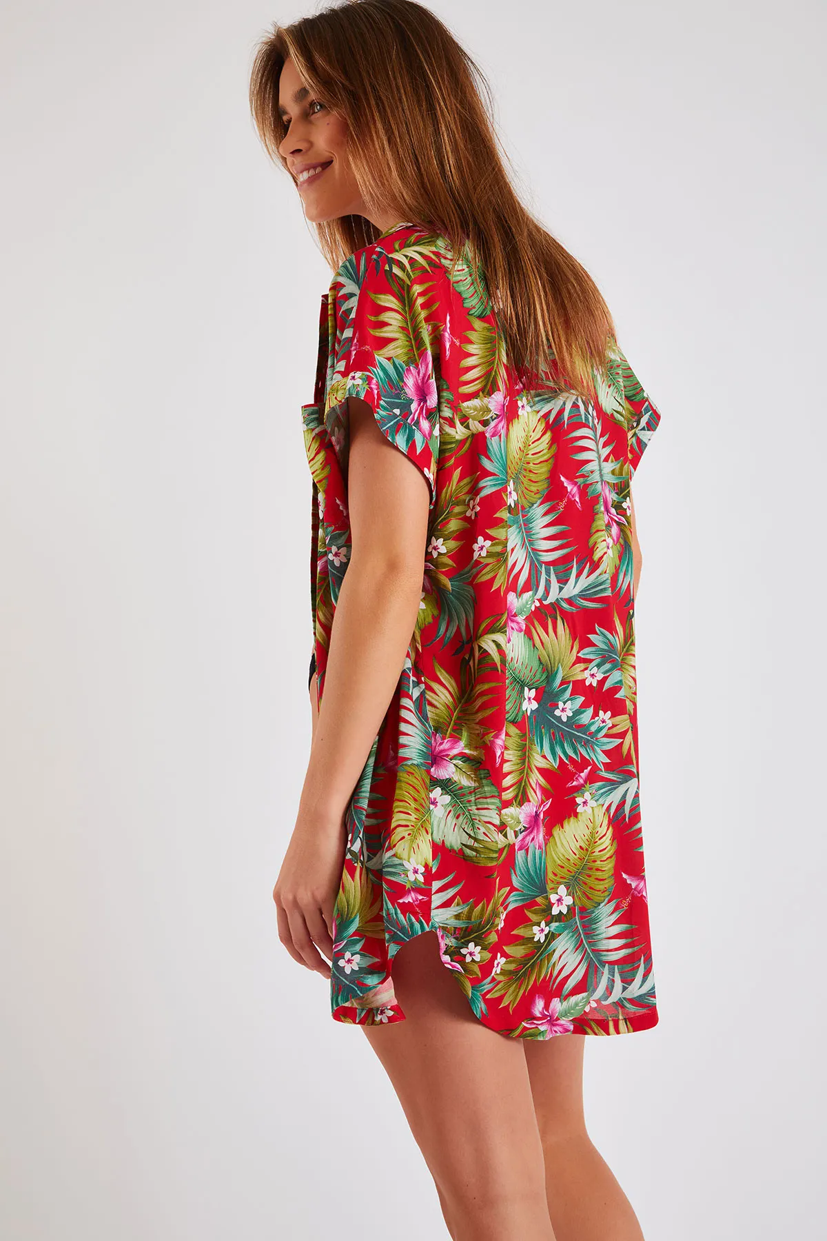 Waila Mahaloday exotic red print tunic