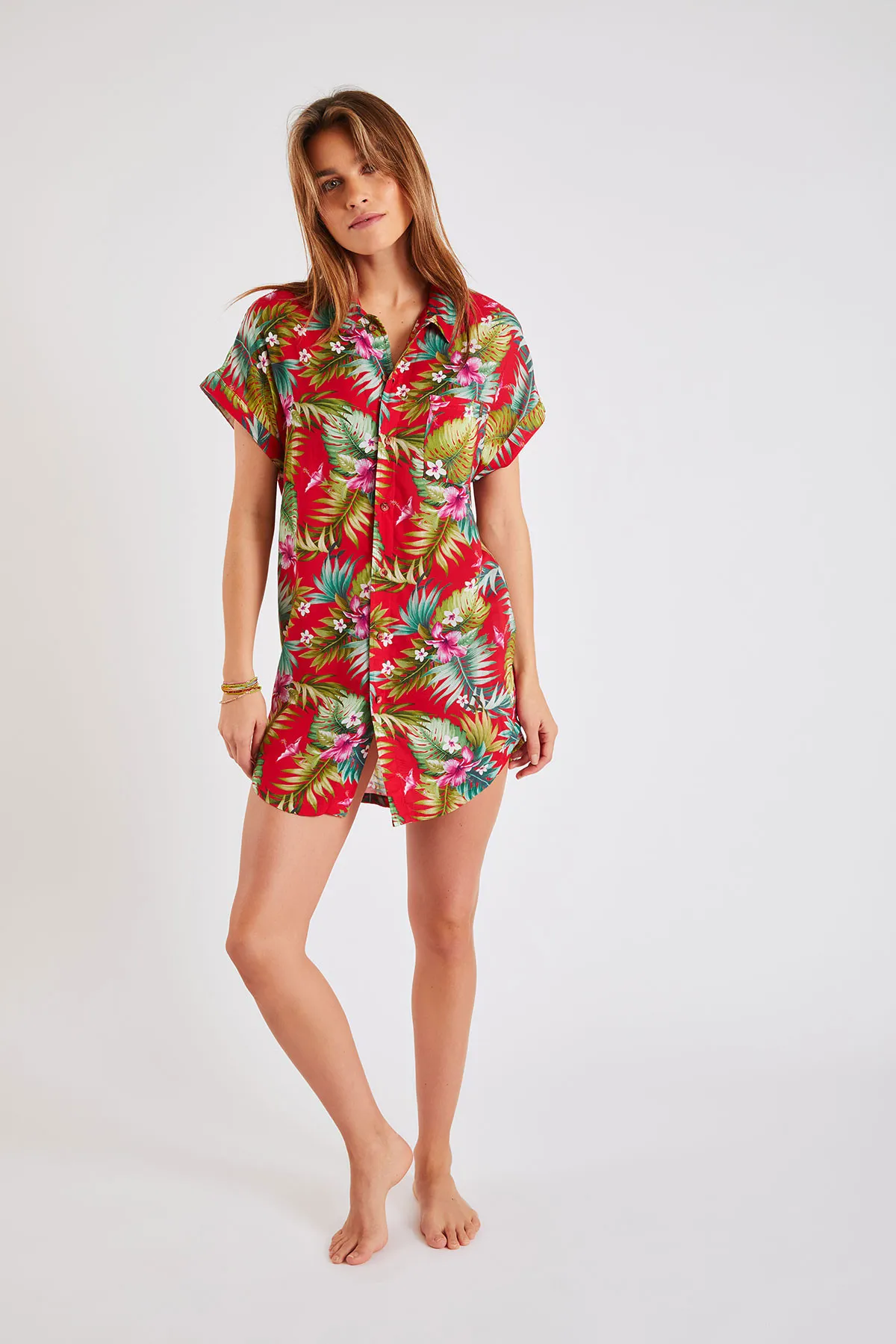 Waila Mahaloday exotic red print tunic